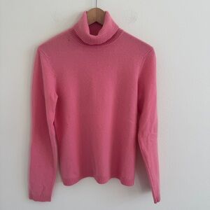Vintage Marshall Fields Cashmere Pink Turtleneck Sweater S